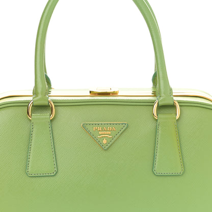 Prada Saffiano Vernice Pyramid Bag Acquamarina 9 of 12