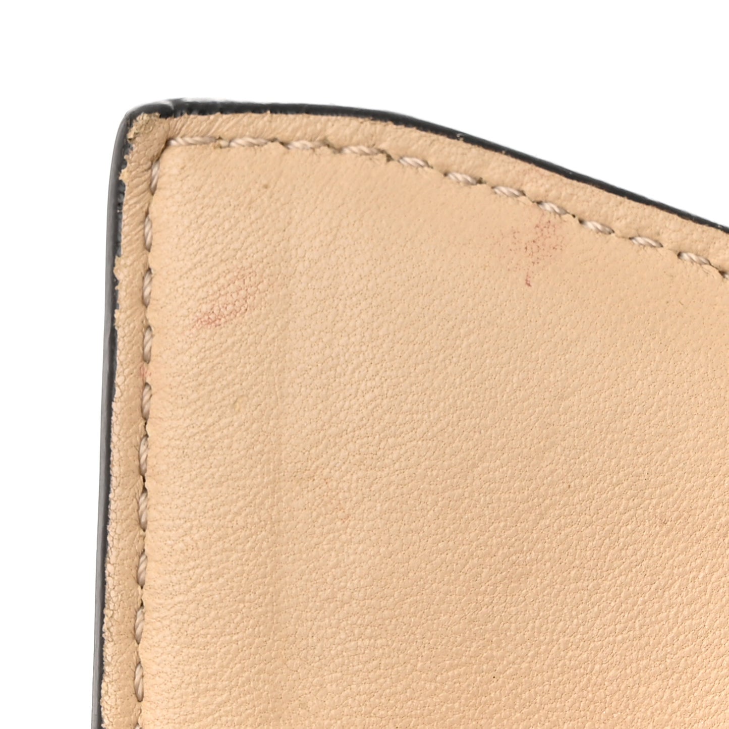 Calfskin Bow Cut Chain Wallet Beige