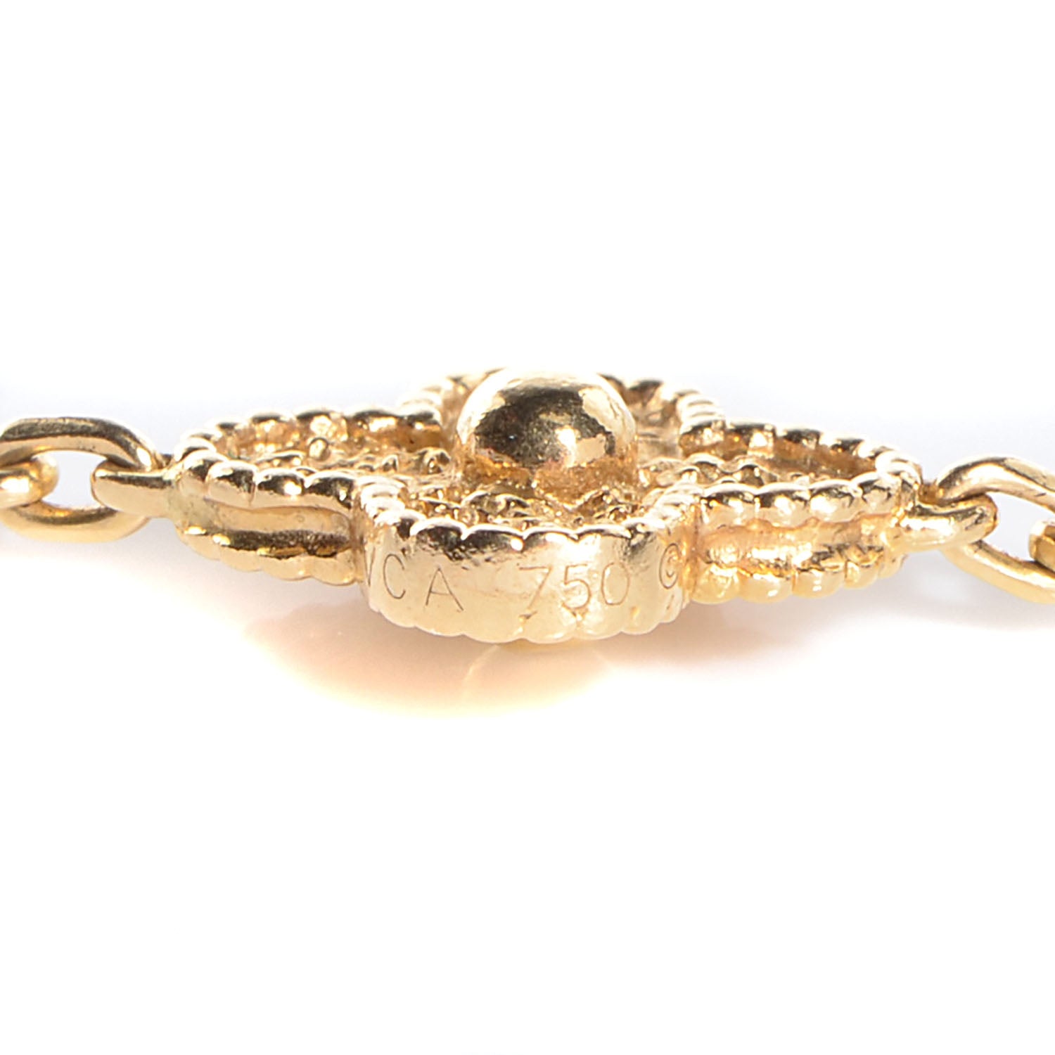 Van Cleef & Arpels 18K Yellow Gold 20 Motifs Vintage Alhambra Necklace 11 of 12