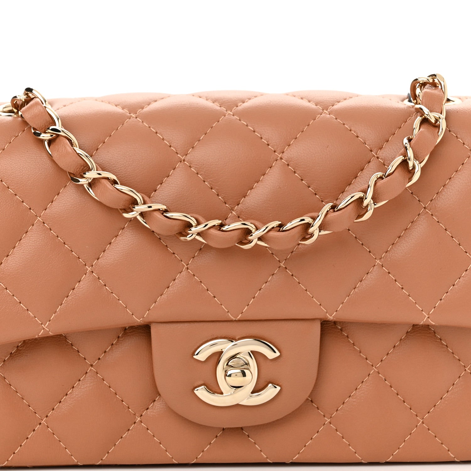 Chanel Lambskin Quilted Mini Rectangular Flap Brown 8 of 11