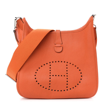 Hermes Taurillon Clemence Evelyne III PM Orange 1 of 11