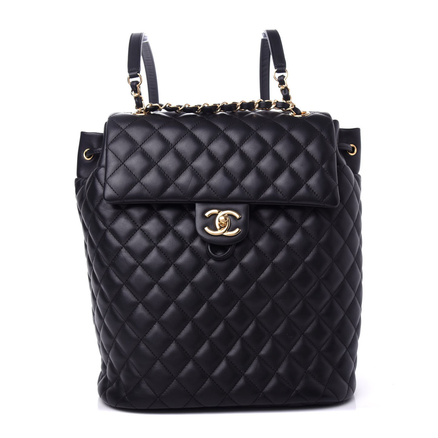 Calfskin Quilted Large Urban Spirit Backpack Black