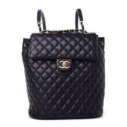 Chanel Calfskin Quilted Large Urban Spirit Backpack Black 1 of 9