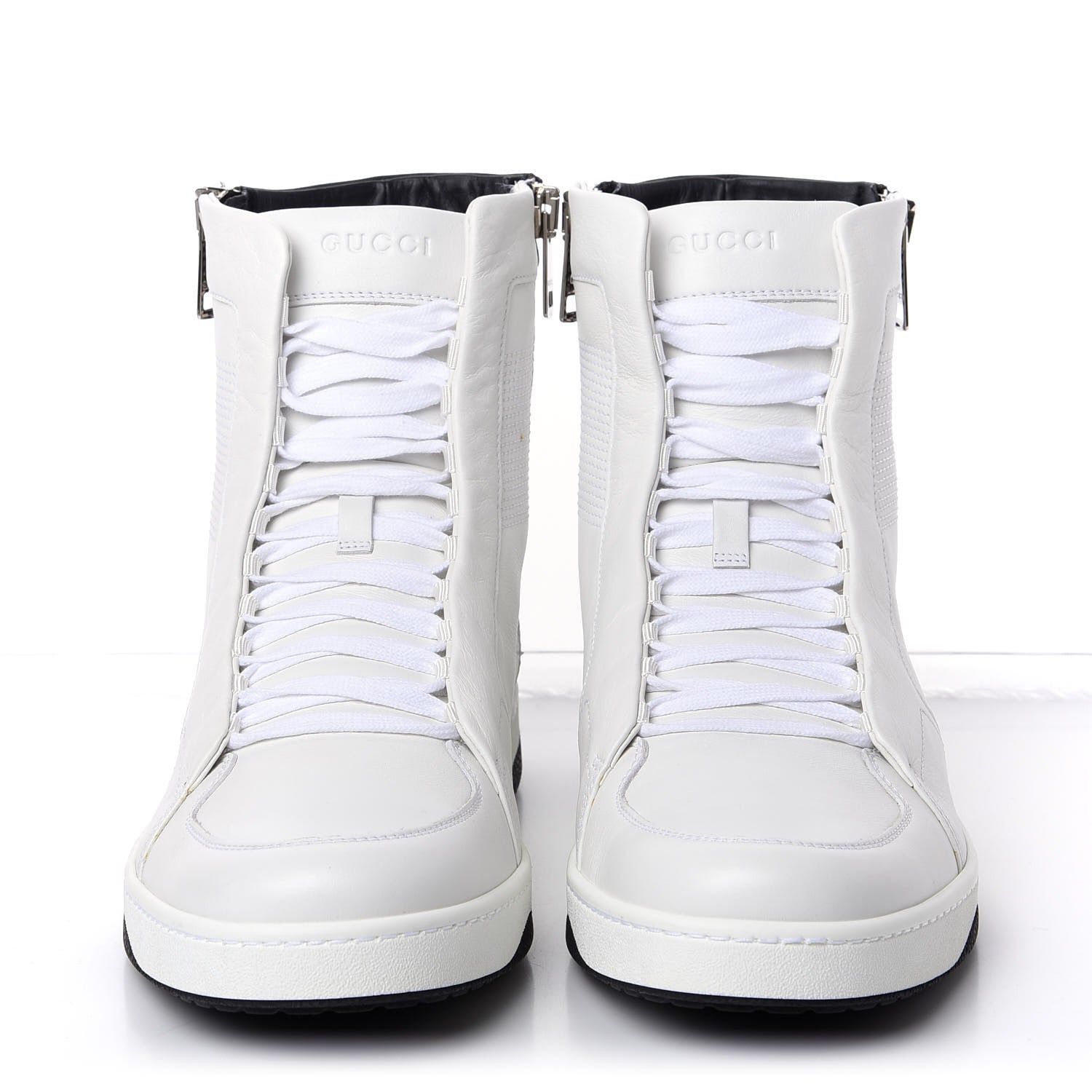 Gucci Calfskin Mens High Top Sneakers 9 White 2 of 11