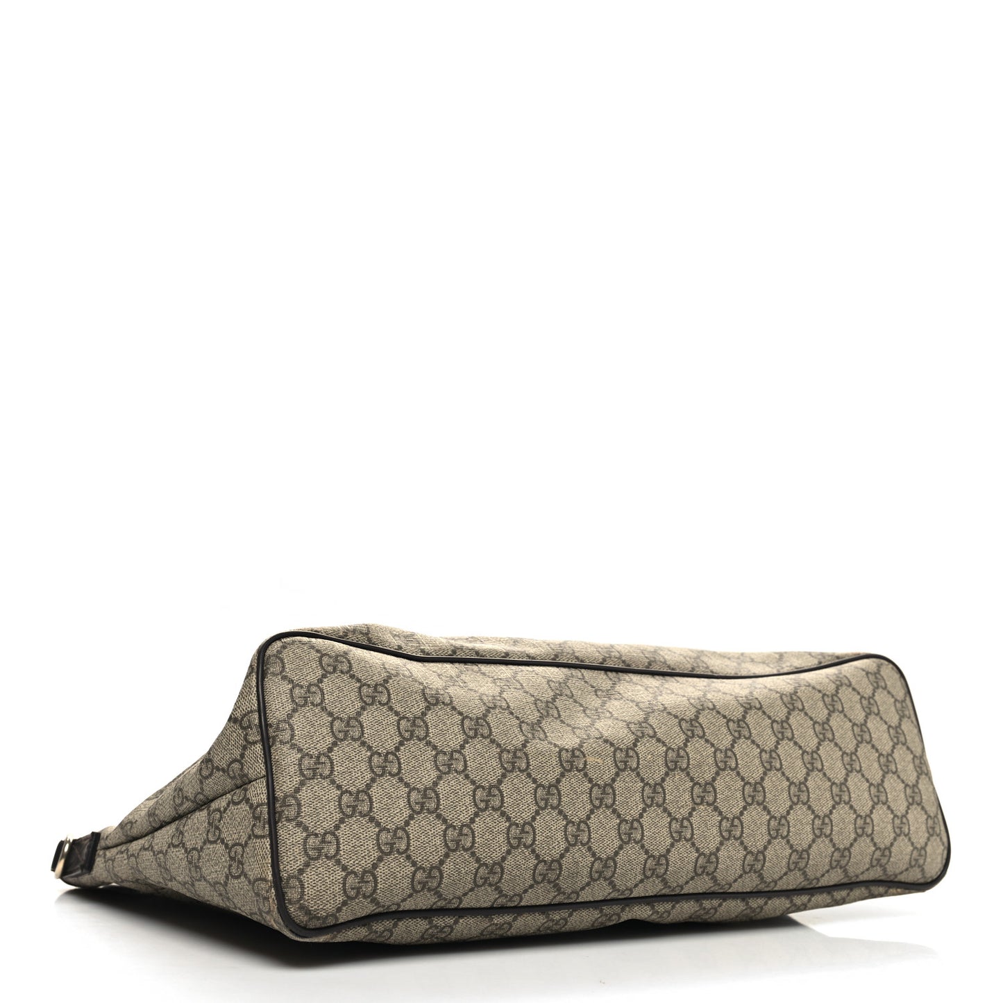GG Supreme Monogram Medium Zippered Tote Dark Brown