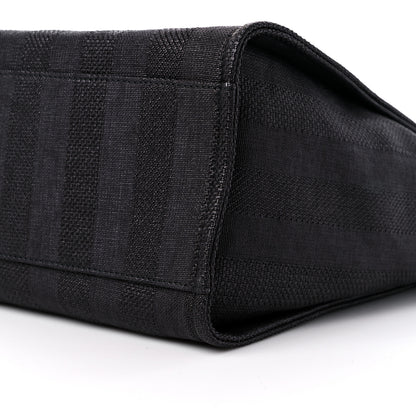 Chanel Mixed Fibers Calfskin Striped Medium Deauville Tote Black 9 of 9