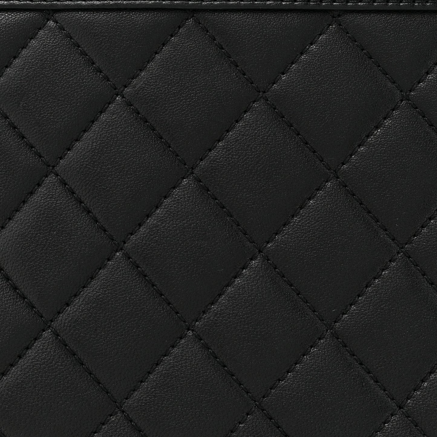 Sheepskin Quilted Mademoiselle Vintage Shopping Tote Black