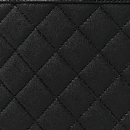 Chanel Sheepskin Quilted Mademoiselle Vintage Shopping Tote Black 8 of 17