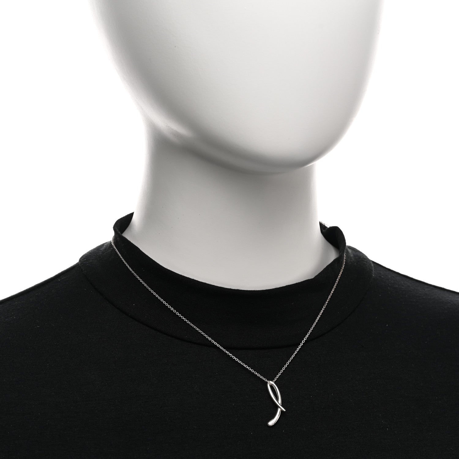 Tiffany Sterling Silver Elsa Peretti Letter L Pendant Necklace 2 of 4