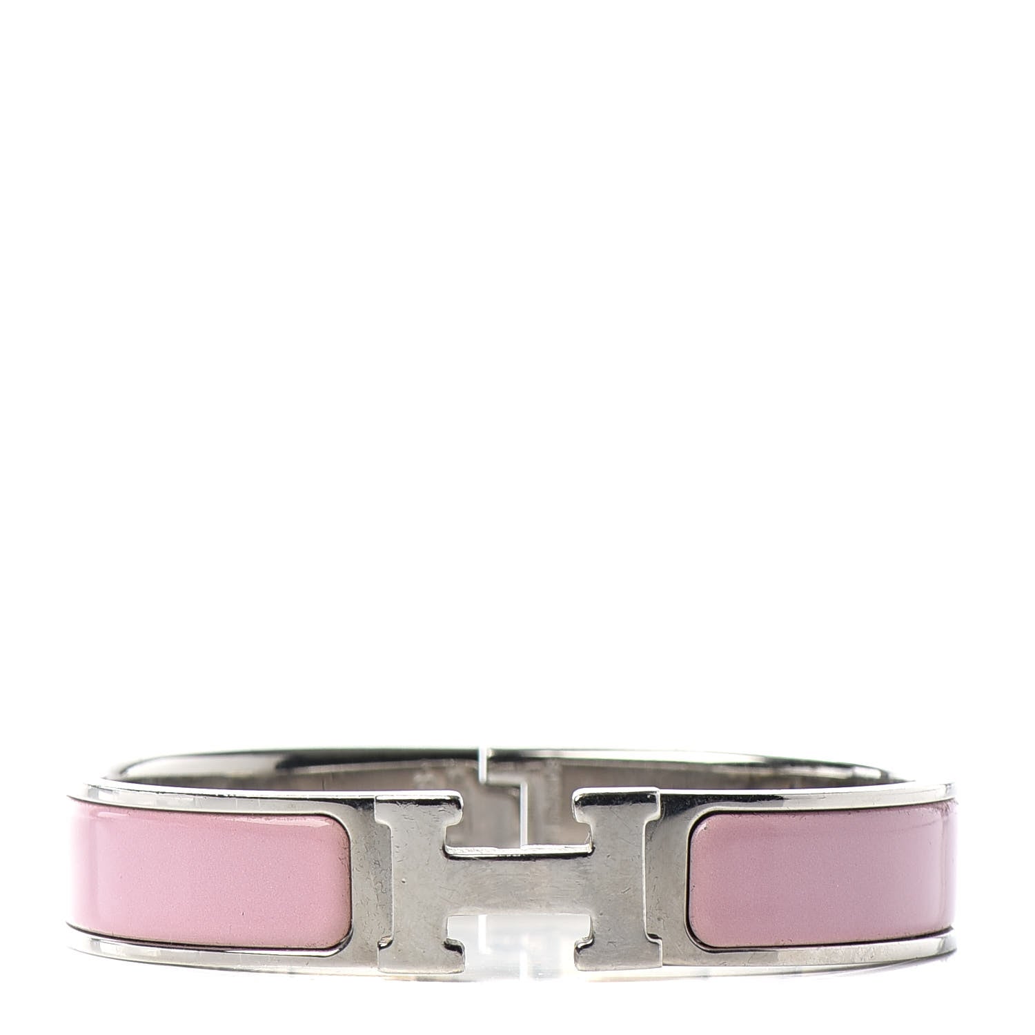 Hermes Enamel Narrow Clic Clac H Bracelet PM Rose Sakura 1 of 4