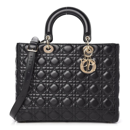 Christian Dior Lambskin Cannage Large Lady Dior Black 1 of 10