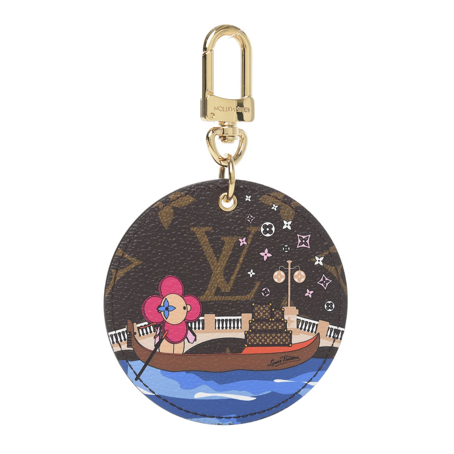 Monogram 2019 Christmas Animation Venice Bag Charm Key Ring Blue
