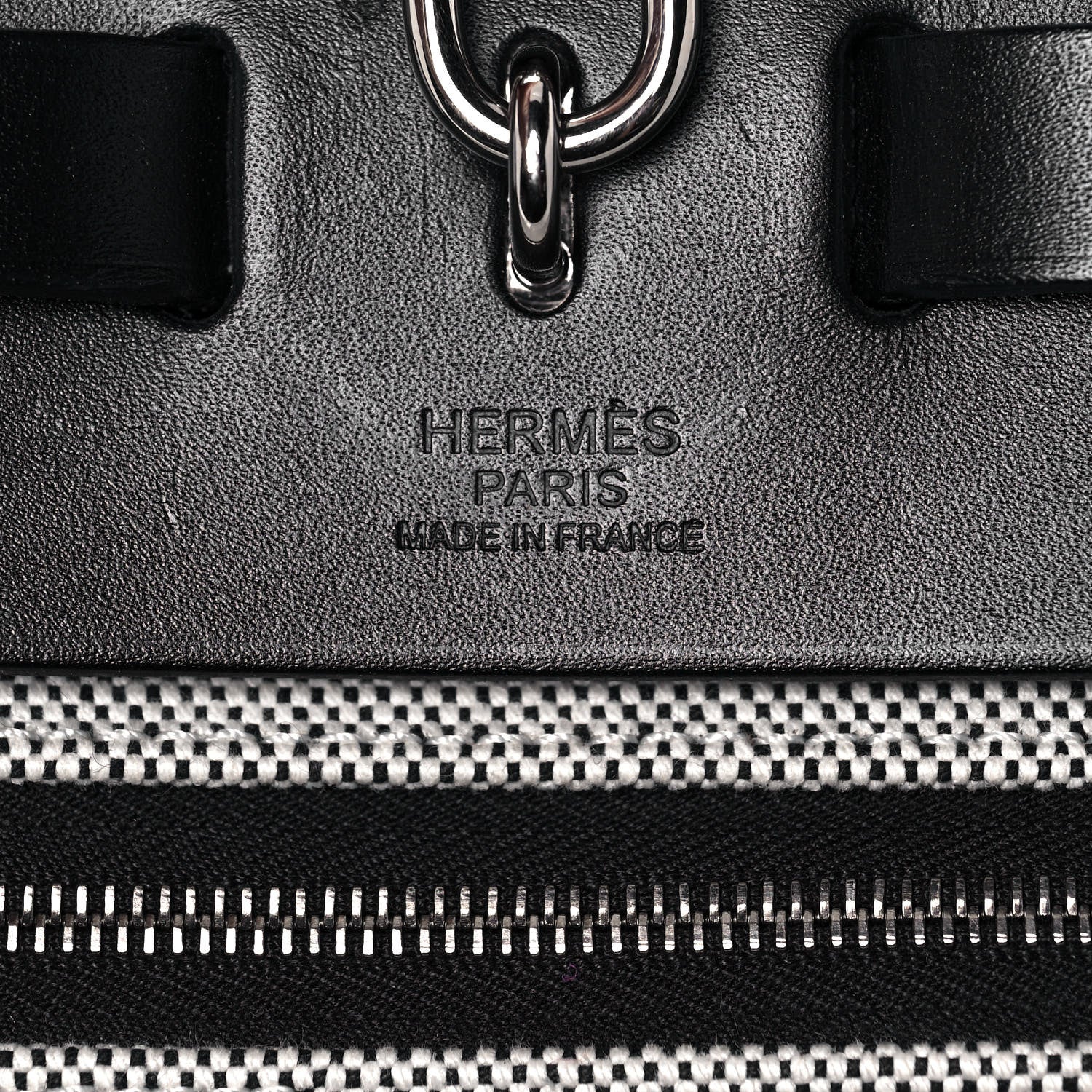 Hermes Toile H Berline Vache Hunter Herbag Zip PM 31 Black Ecru 7 of 13