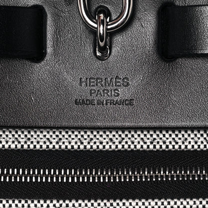 Hermes Toile H Berline Vache Hunter Herbag Zip PM 31 Black Ecru 7 of 13