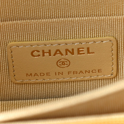 Chanel Caviar Quilted Mini Wallet On Chain WOC Yellow 6 of 12