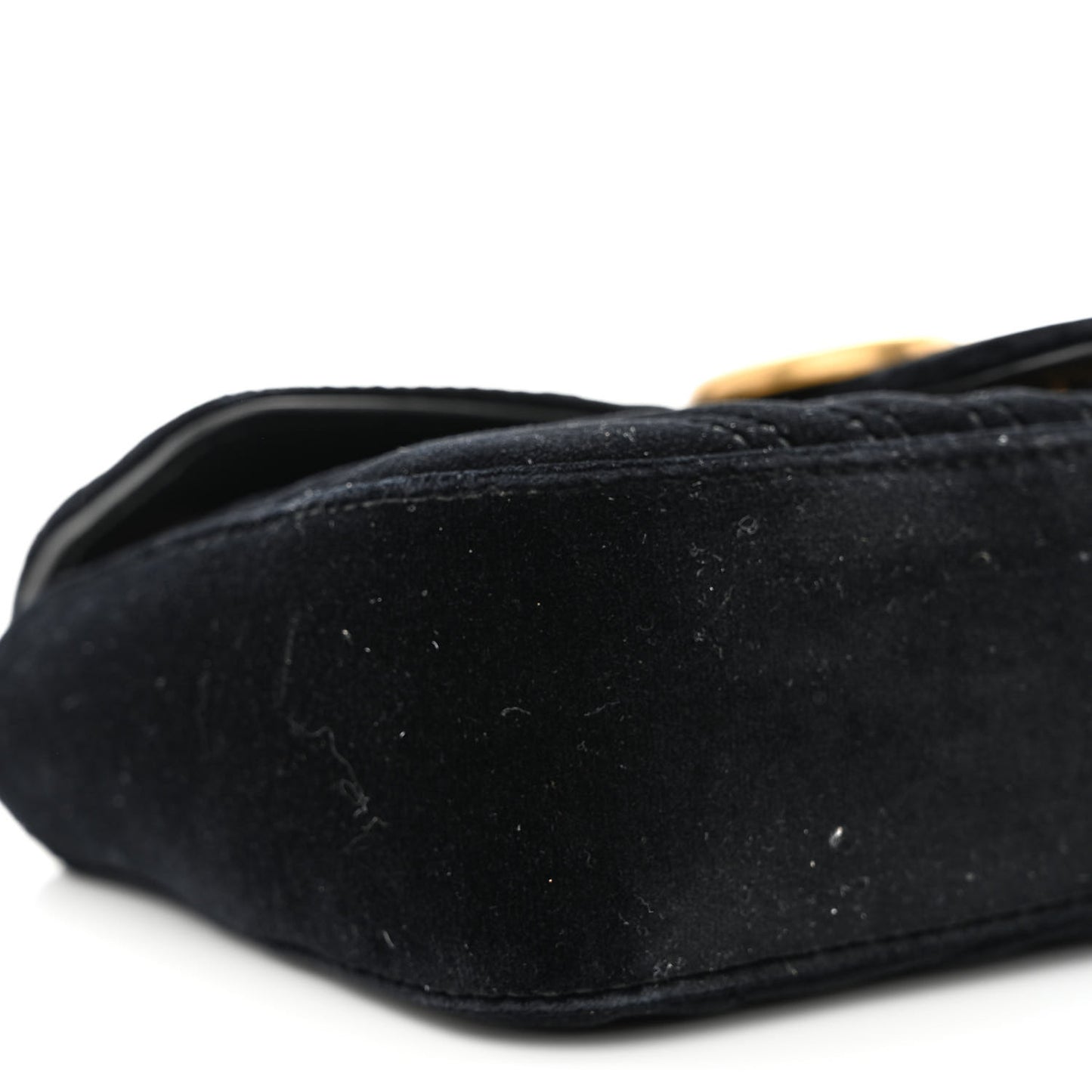 Velvet Matelasse Mini GG Marmont Shoulder Bag Black