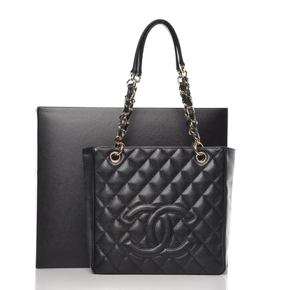 Chanel Caviar Petit Shopping Tote PST Black 10 of 10