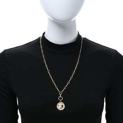 Foundrae 18K Yellow Gold Diamond Mind Body and Soul Wholeness Large Medallion Link Chain Necklace 2 of 5