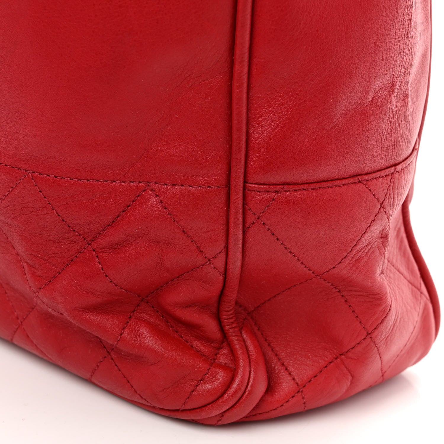 Chanel Lambskin Quilted Tote Red 17 of 17