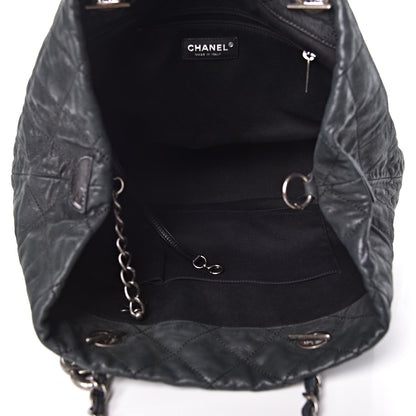 Chanel Iridescent Calfskin Quilted Large VIP Tote Dark Green 5 of 14