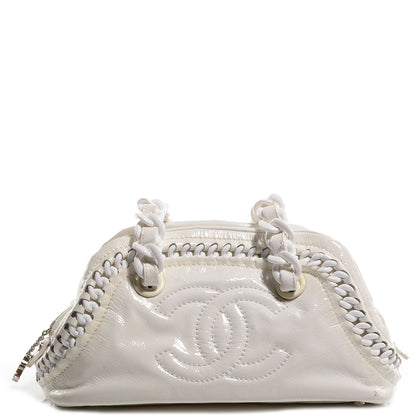 Chanel Patent Luxe Ligne Medium Bowler White 1 of 7