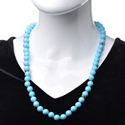 David Yurman 18K Yellow Gold Turquoise Spiritual Beads Necklace 2 of 5