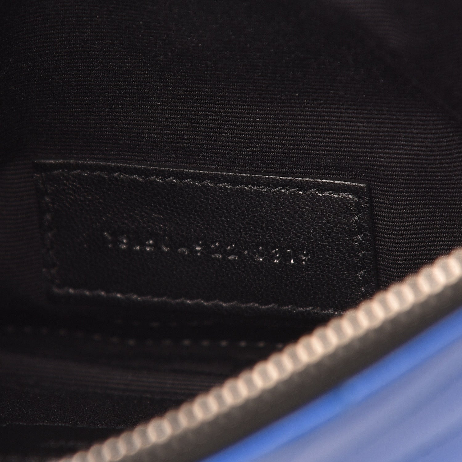 Saint Laurent Grain De Poudre Chevron Monogram Bill Pouch Neon Blue 7 of 7