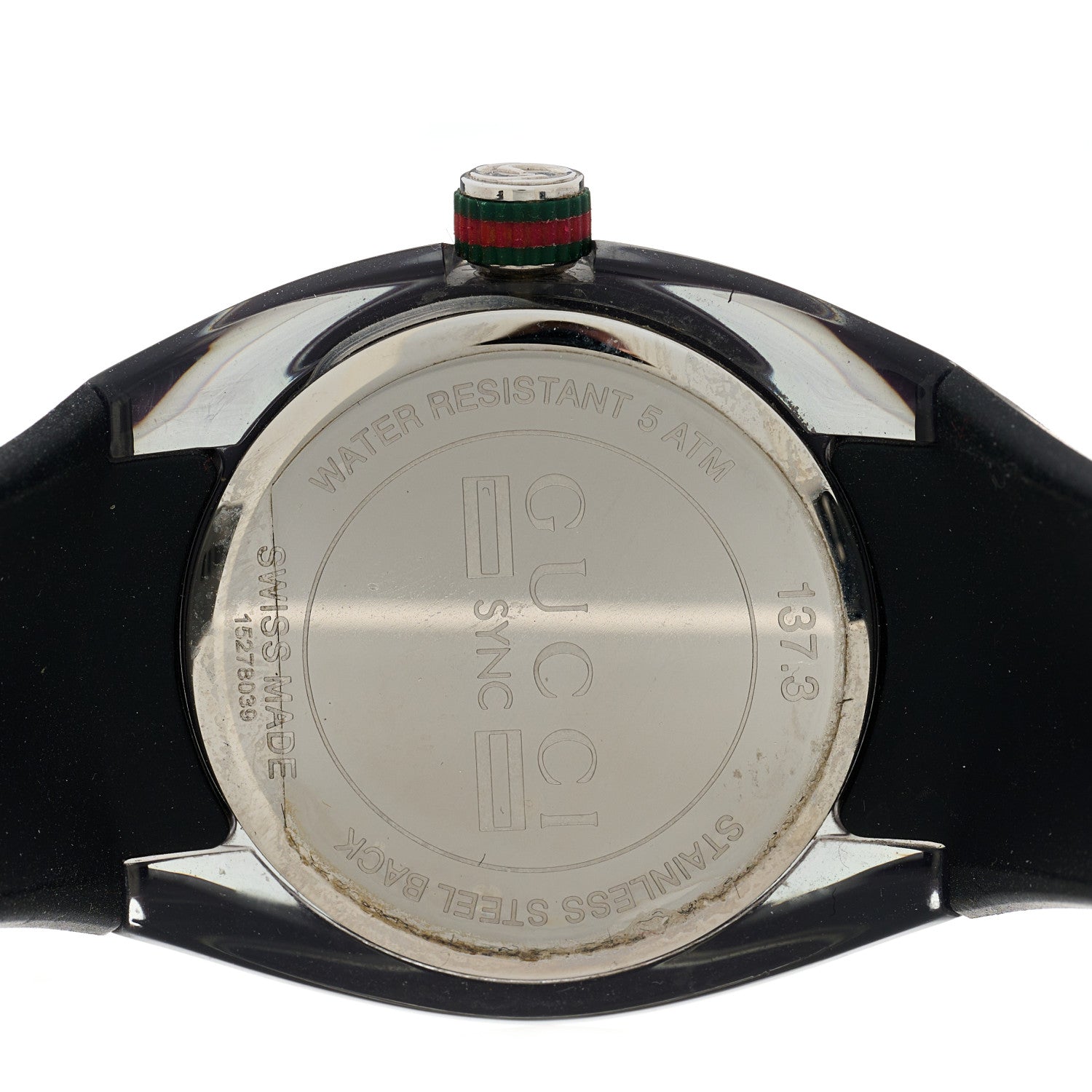 Gucci Stainless Steel Rubber 36mm Sync Web Quartz Watch Black 4 of 4