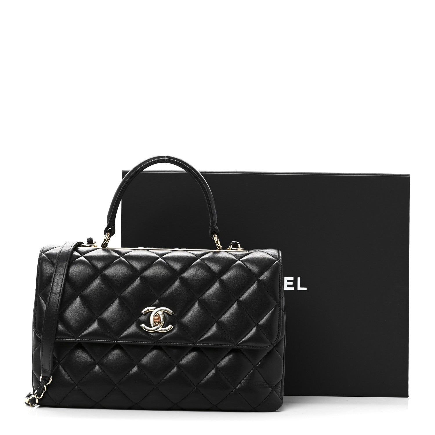 Chanel Lambskin Quilted Medium Trendy CC Flap Dual Handle Bag Black 11 of 11