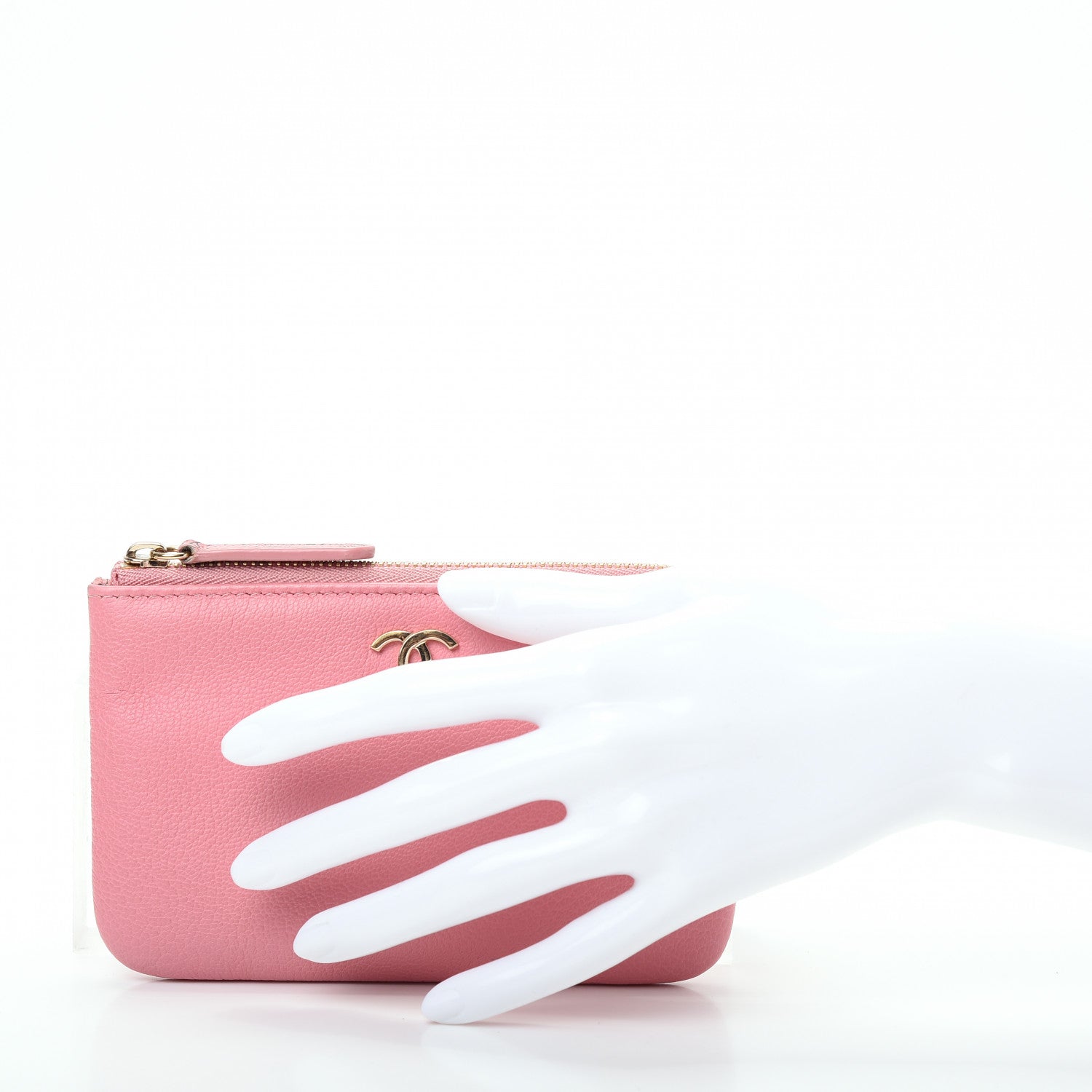 Chanel Goatskin Small CC Clover Cosmetic Case Pink 2 of 10