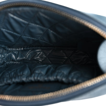Chanel Caviar Quilted Small Curvy Pouch Cosmetic Case Blue 5 of 8