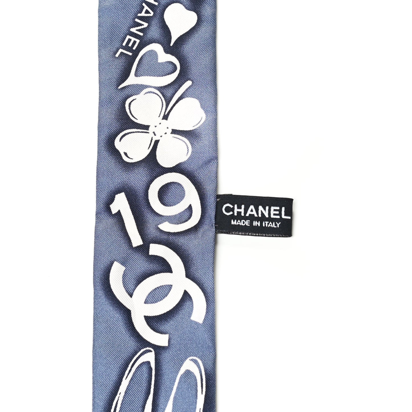 Silk CC Slim Bandeau Scarf Grey Ecru Black