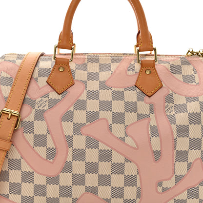 Louis Vuitton Damier Azur Tahitienne Speedy Bandouliere 30 Rose Ballerine 8 of 13