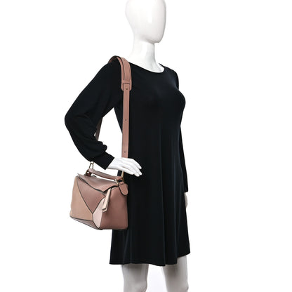 Loewe Calfskin Suede Medium Puzzle Bag Blush 2 of 12
