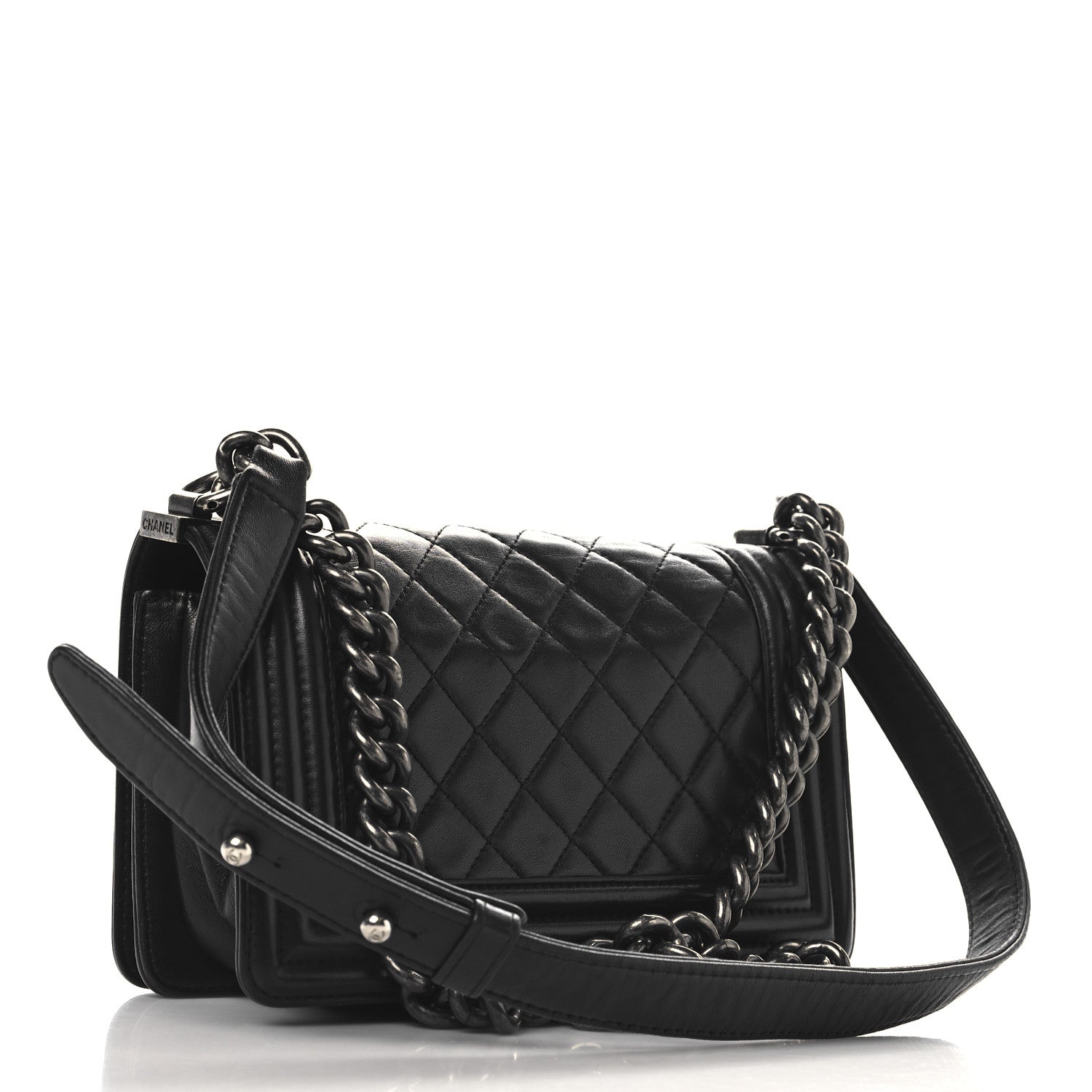 Chanel Lambskin Quilted Small Boy Flap Black 3 of 11