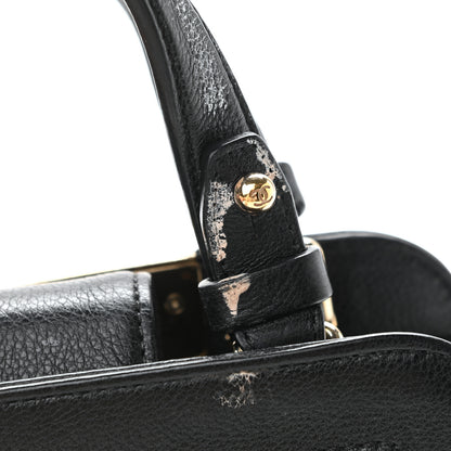 Chanel Grained Calfskin Stitched Mini Label Click Shopper Tote Black 12 of 13