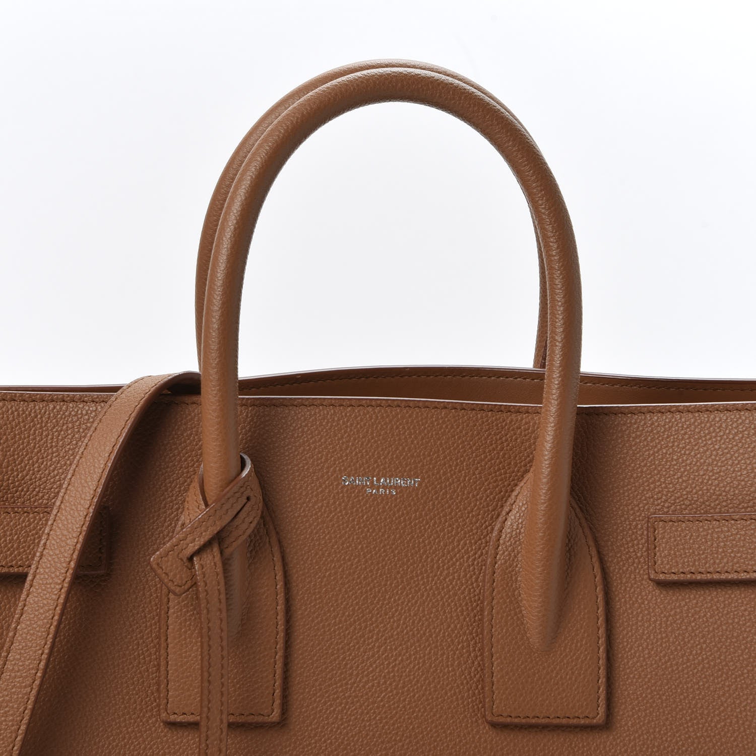 Saint Laurent Grained Calfskin Small Sac de Jour Cognac 13 of 13