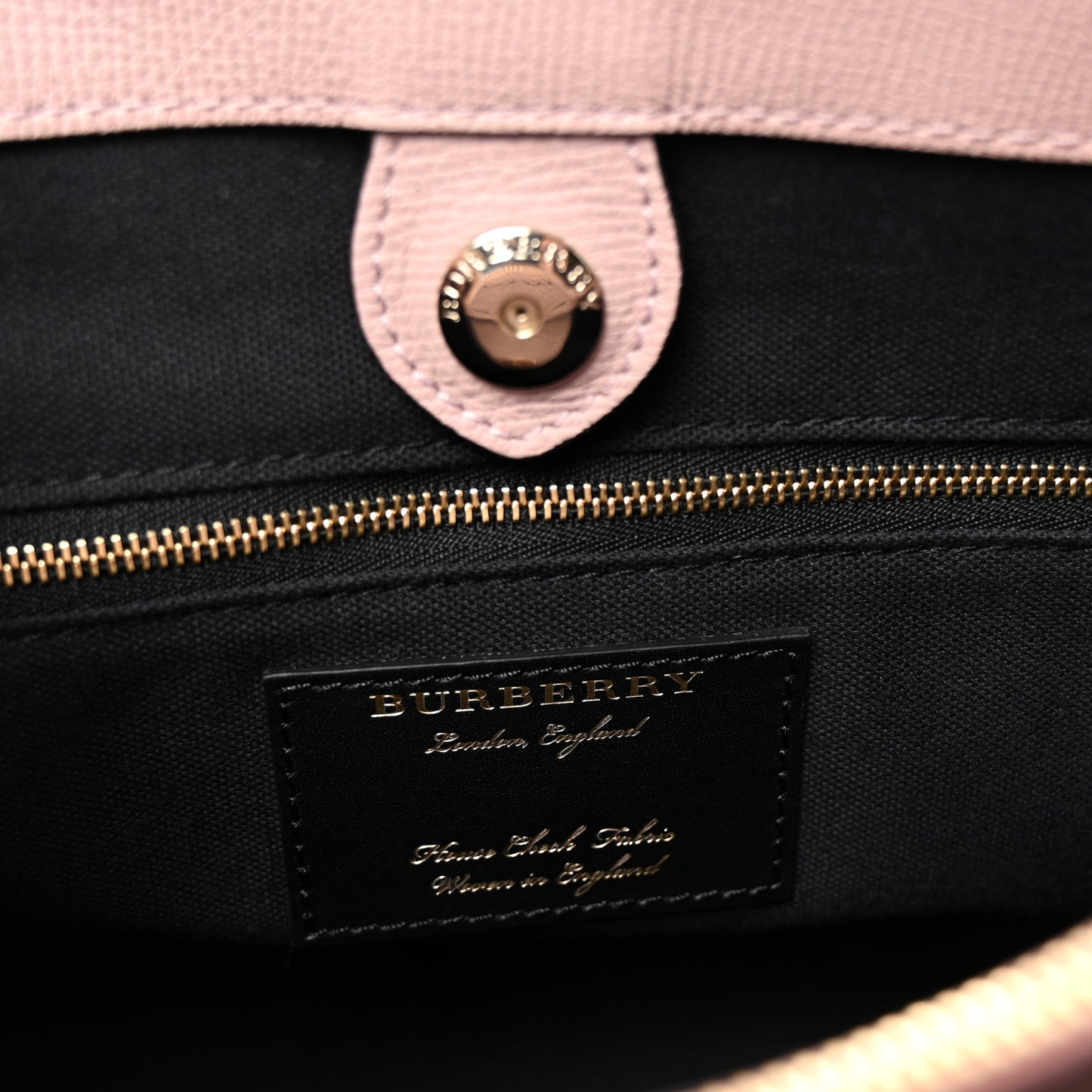Derby Calfskin House Check Medium Banner Tote Pale Orchid