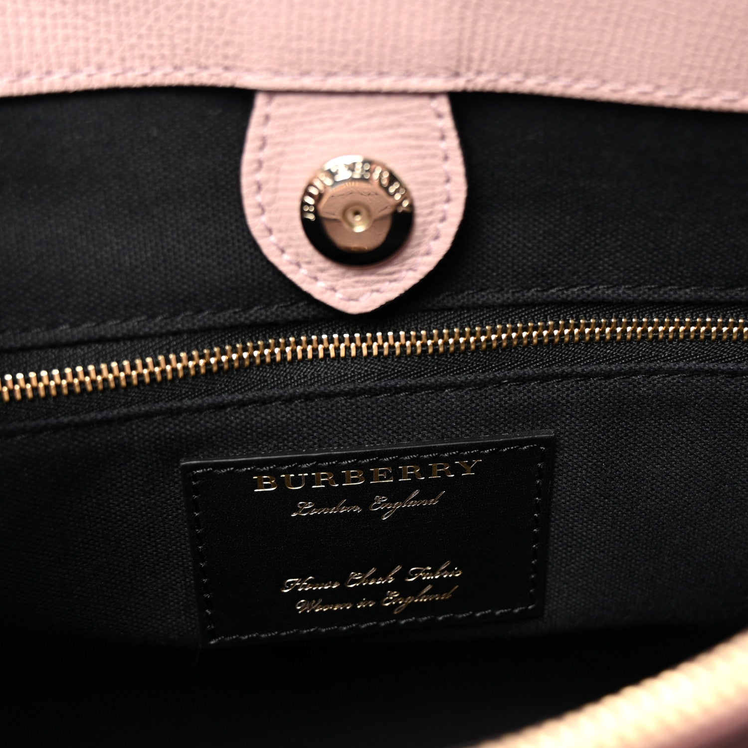 Burberry Derby Calfskin House Check Medium Banner Tote Pale Orchid 6 of 9