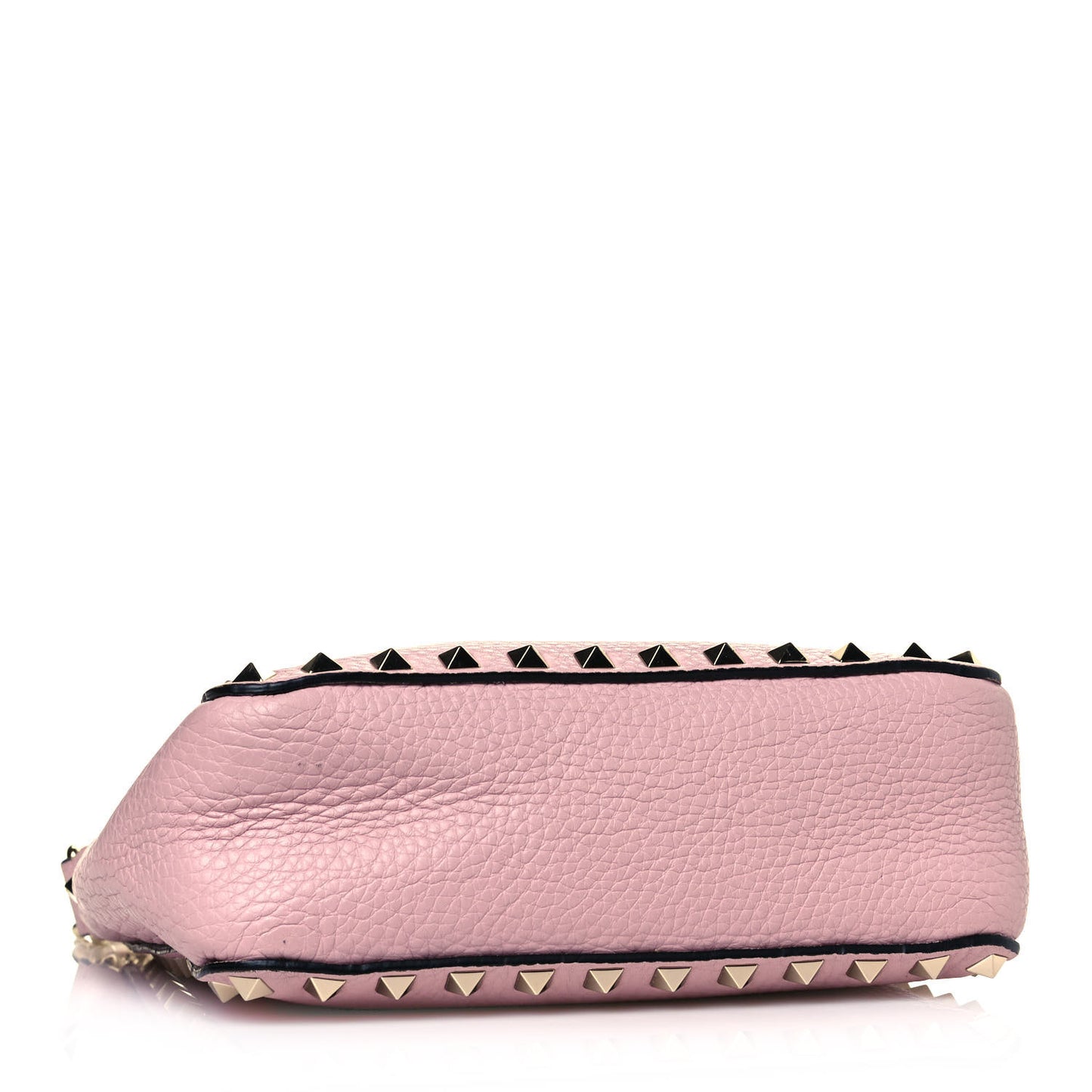 Pebbled Calfskin Mini Rockstud Flip-Lock Messenger Bag Water Rose