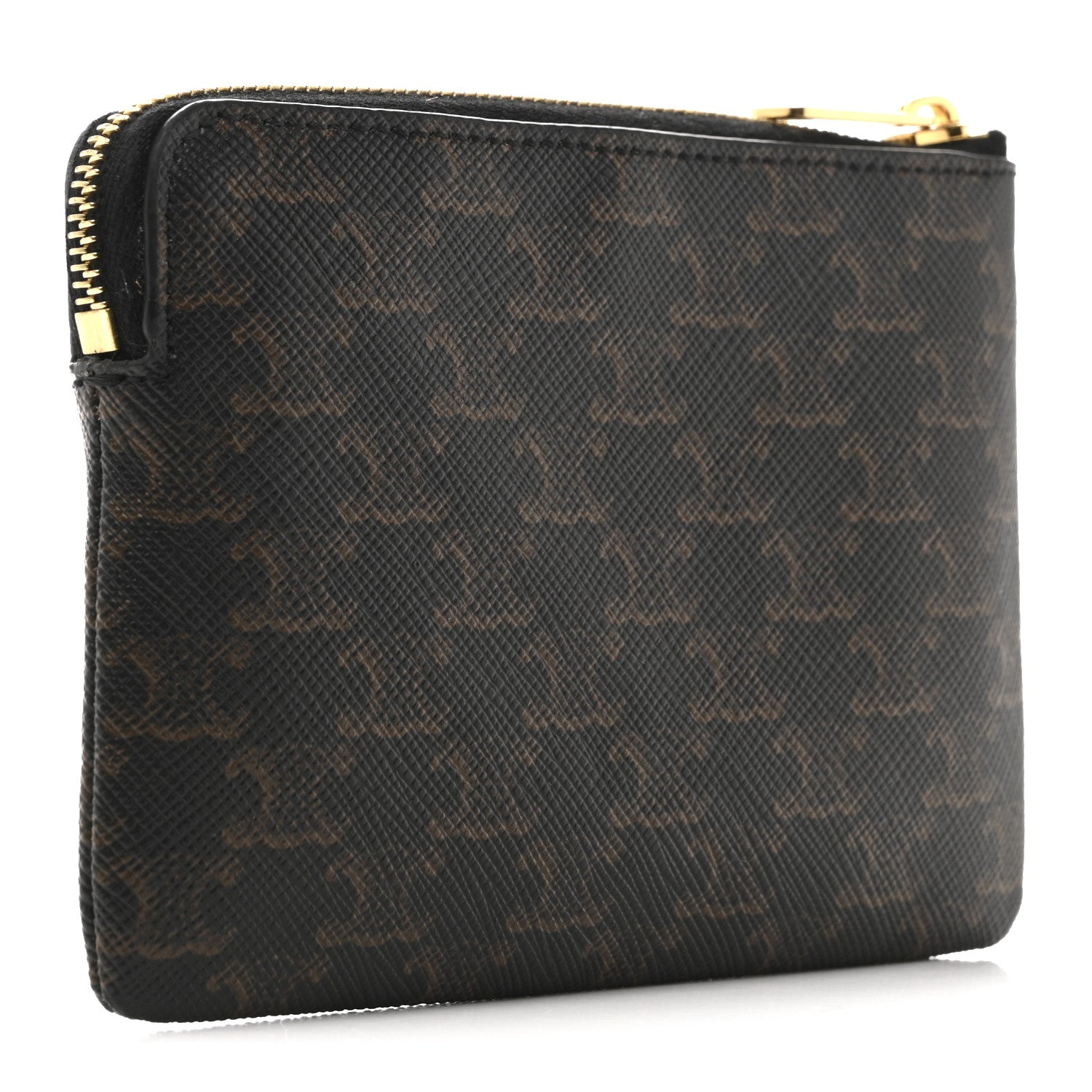 Celine Triomphe Canvas Coin and Card Pouch With Hook Black 4 of 10
