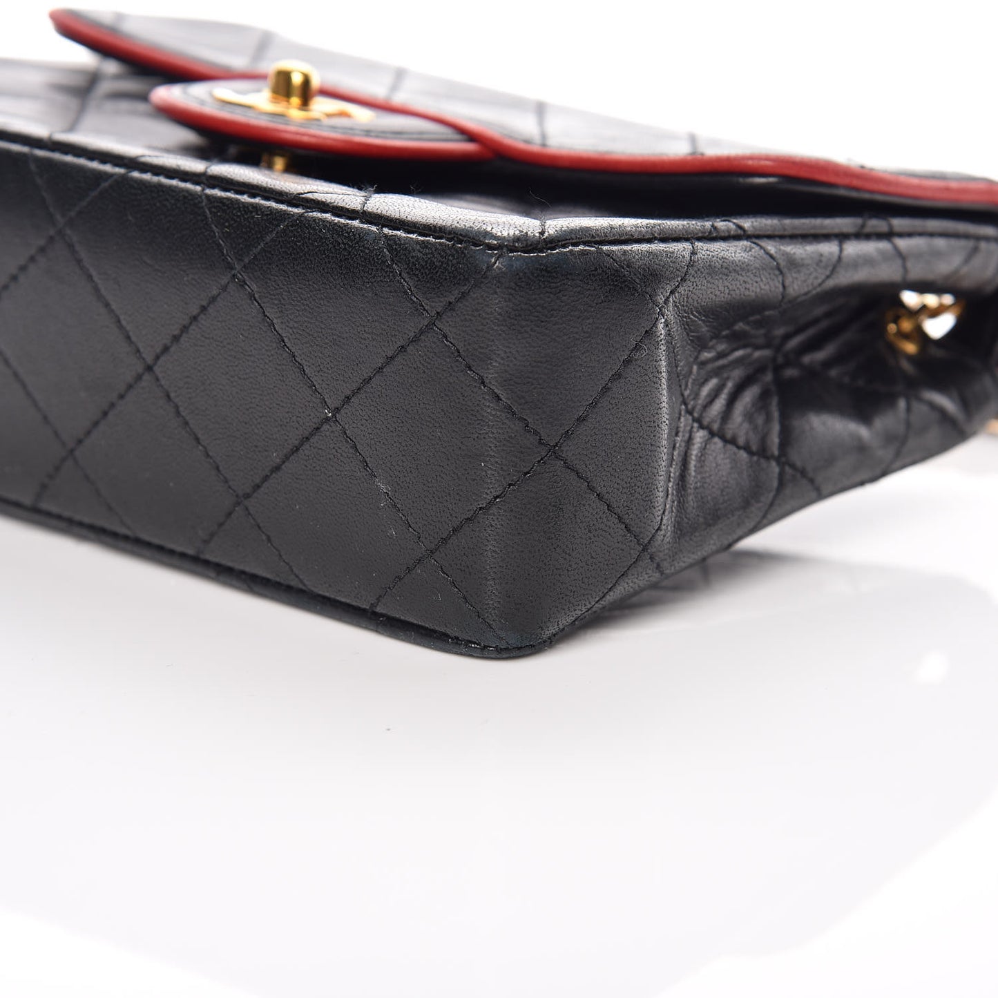 Lambskin Quilted Mini Square Flap Navy Blue