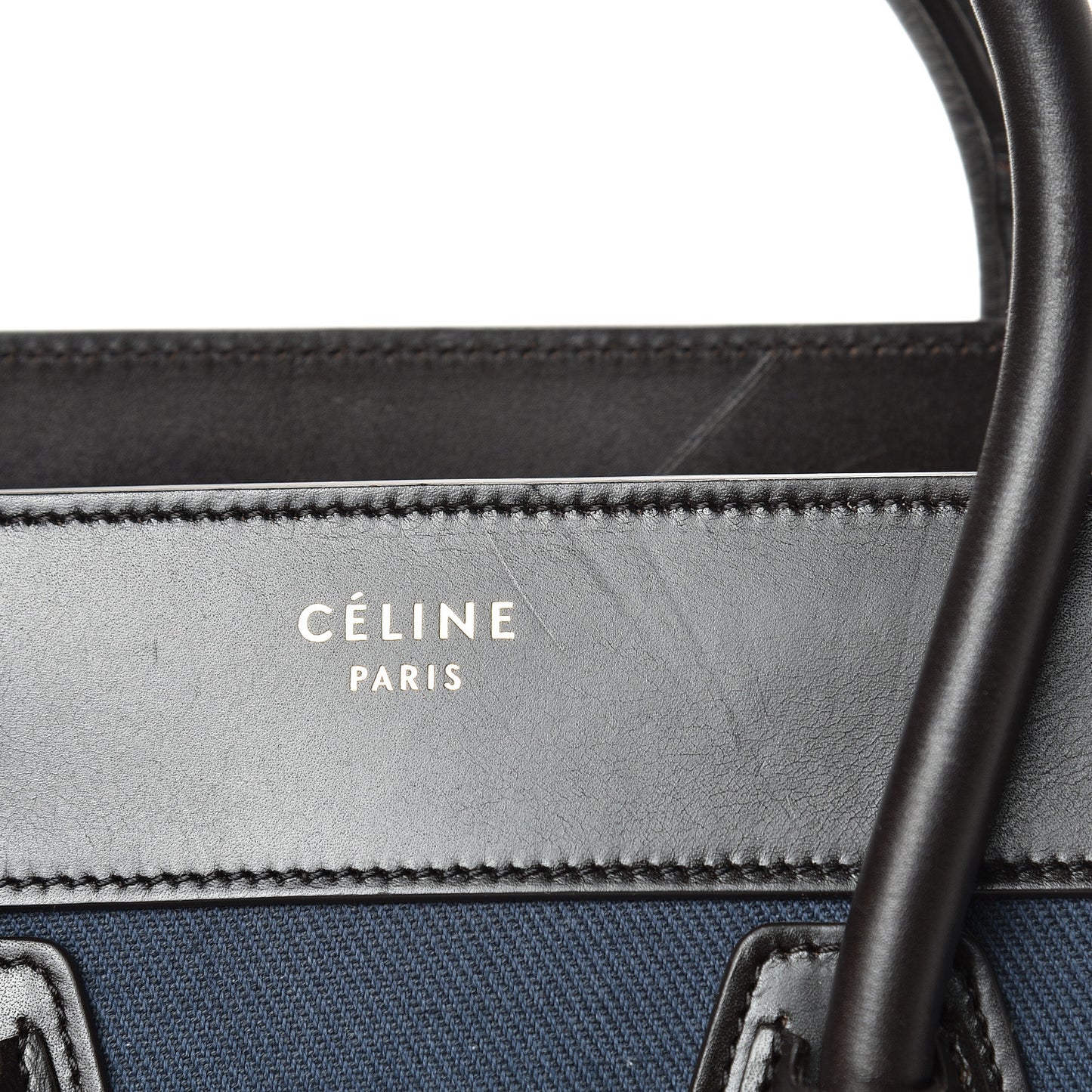 Textile Smooth Calfskin Micro Luggage Dark Blue Black