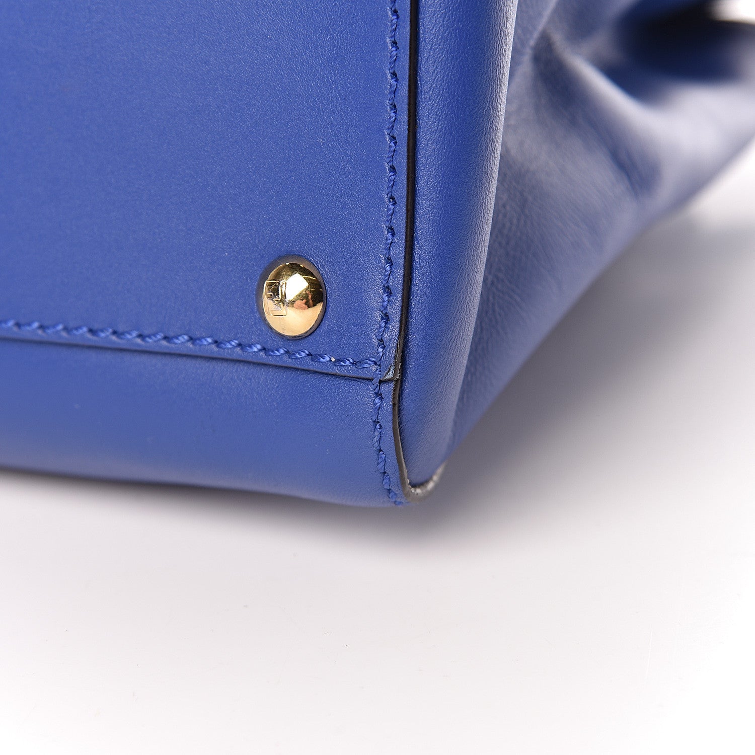 Fendi Vitello Morgan Fabric Jacquard Pequin Medium Peekaboo Iconic Satchel Blue Neon Tobacco 12 of 13