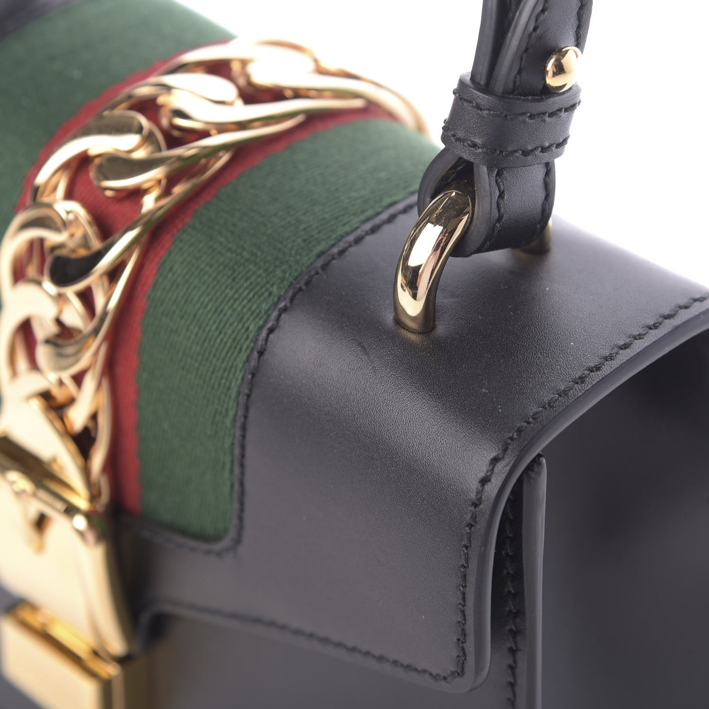 Calfskin Mini Sylvie Top Handle Bag Black