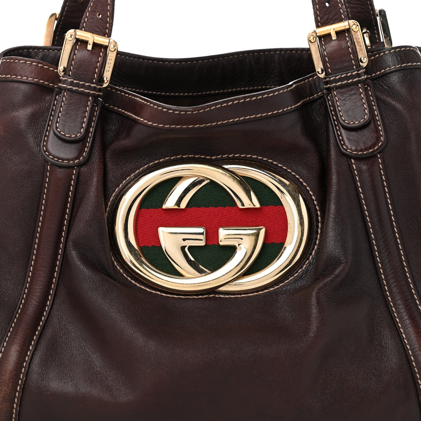 Calfskin Medium Britt Tote Dark Brown