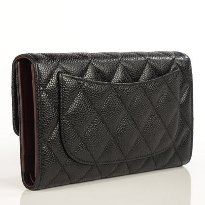 Chanel Caviar Quilted Large Flap Wallet Black 4 of 10