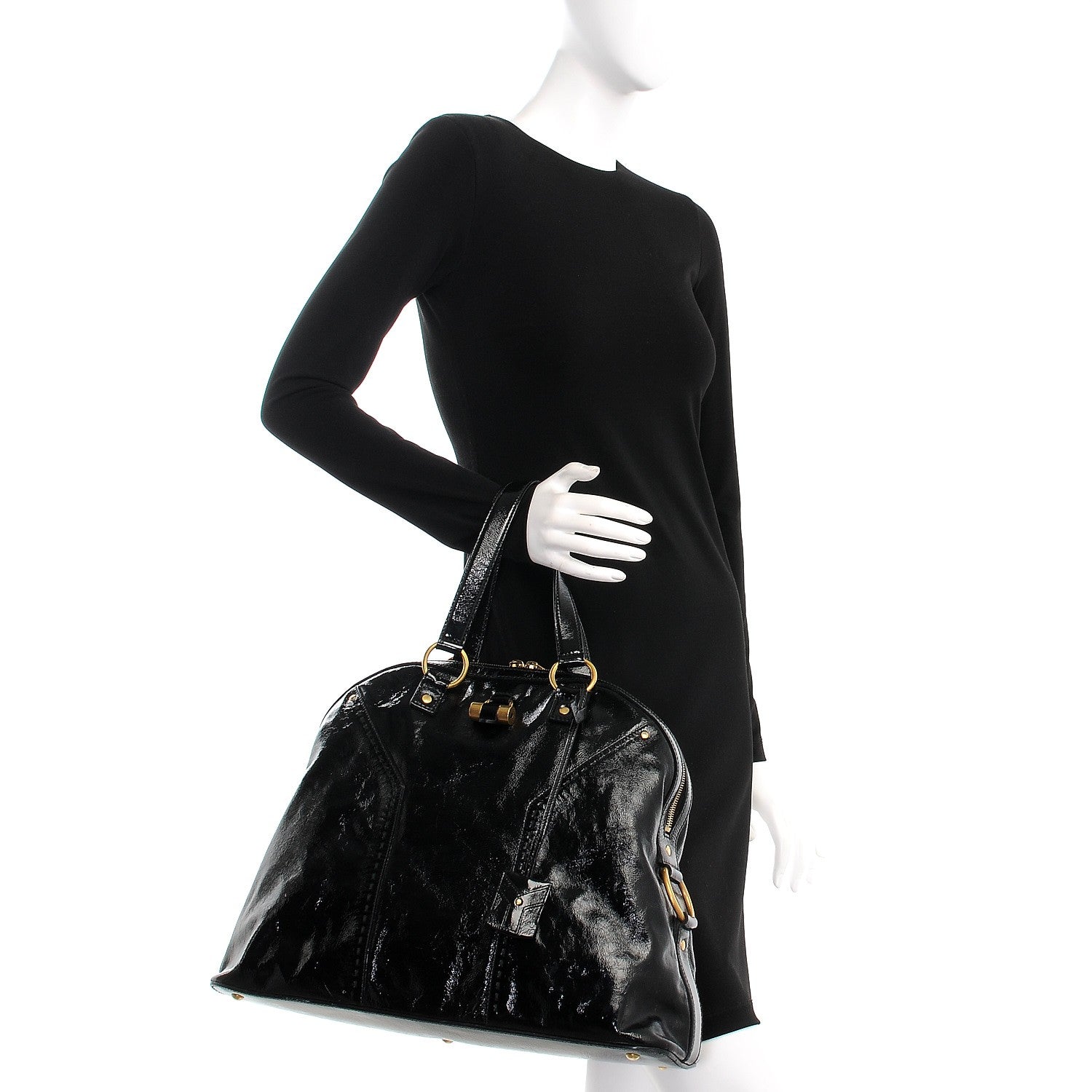 Saint Laurent Patent Oversized Muse Black 2 of 8