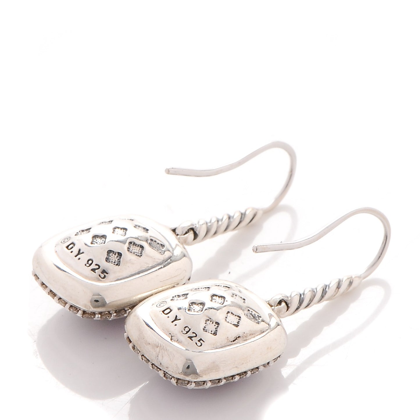 Sterling Silver Diamond Amethyst Noblesse Drop Earrings