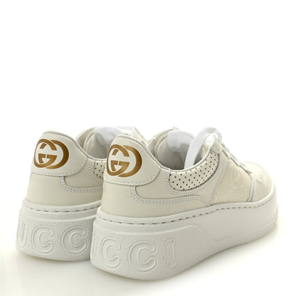 Gucci Calfskin GG Tennis Embossed Perforated Womens Platform 55mm Sneakers 35.5 Great White 4 of 9